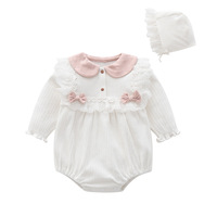 Combinaison bébé en tricot à boutons, motif ailes d'ange, prix de gros, en coton biologique, pour fille, automne, décontractée, 0-6 mois, barboteuse bouffante
