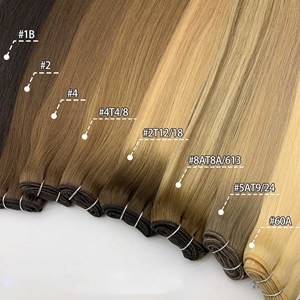 Extensioni per capelli a doppia trama, pronte per la spedizione, 100% capelli umani vergini grezzi, colore chiaro, punte piene - Product Image 4