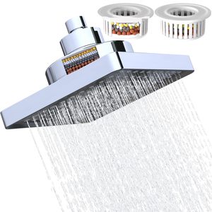 Pommeau <span class=keywords><strong>de</strong></span> <span class=keywords><strong>douche</strong></span> fixe Hongdec <span class=keywords><strong>avec</strong></span> filtre, 6 pouces carré, pour <span class=keywords><strong>douche</strong></span> <span class=keywords><strong>de</strong></span> plafond, effet pluie, <span class=keywords><strong>avec</strong></span> rotule pivotante pour salle <span class=keywords><strong>de</strong></span> bain - Product Image 2