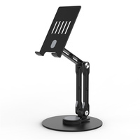Support de tablette en aluminium robuste, pivotant à 360°, bras long, réglable en hauteur, support de téléphone de bureau avec pince pour iPad 12.9