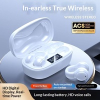 Auriculares de Conducción Ósea con Clip Abierto 2026, Inalámbricos Bluetooth con Pantalla LED y Batería de Larga Duración