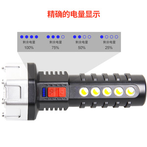 ไฟฉาย LED แบบ COB แบตเตอรี่แบบชาร์จไฟได้ อลูมิเนียมอัลลอยด์ ปรับความสว่างได้ แสงสีขาวสำหรับใช้งานกลางแจ้ง - Product Image 2