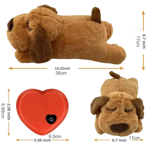Detak jantung mainan boneka anjing bordir kain Super lembut isi katun PP untuk bantuan kecemasan hewan peliharaan pelatihan perilaku menenangkan - Product Image 6