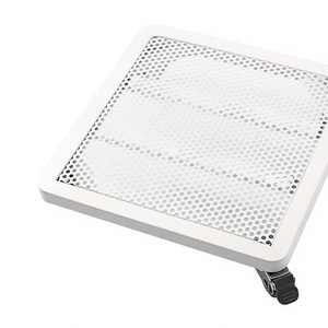 White Steel Mesh <b>Storage</b> <b>Cart</b> with Four Wheels Movable Powder Coated Surface - Product Image 1