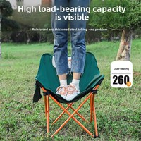 Chaise pliante Moon Chair, style camping, pêche, plage, pique-nique, portable, style glamping, acier carbone, tissu Oxford