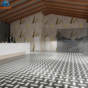 Moderna y Lujosa Baldosa de Porcelana Geométrica Tejida Gris Blanca Pulida de 800x800 mm <span class=keywords><strong>para</strong></span> Suelos de Vestíbulos de Hoteles y Oficinas - Product Image 2