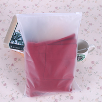Sac en plastique CPE biodégradable à fermeture éclair, auto-scellant, mat, couleur et logo personnalisés, imprimé en gravure, sac d'emballage pour vêtements pour garçons et filles