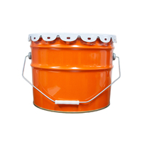 Seau à peinture rond en métal de 10 litres avec logo personnalisé, en gros, en fer blanc, avec couvercle en métal et panier à fleurs