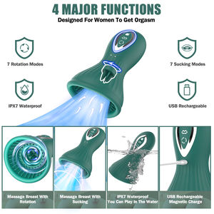 Pezón de silicona para lamer/vibrador giratorio sexo Oral fuerte succión estimulador de clítoris bombas vaginales juguetes sexuales impermeables - Product Image 2