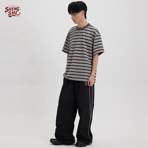 250GSM ผ้าฝ้ายลายขวางสำหรับผู้ชายแฟชั่นสวมใส่สบายเหมาะสำหรับทีมขายส่งทุกขนาด - Product Image 1