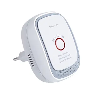Alarm detektor gas Tuya Zigbee 3.0 keamanan rumah pintar dengan colokan US/EU/UK