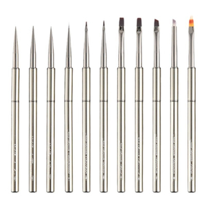 Custom Logo Nail Brush Set Metal Handle with Pen <b>Cap</b> Professional Gel Painting Brushes for Salon - Product Image 6