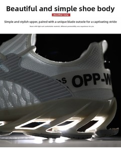 Chaussures <span class=keywords><strong>de</strong></span> course pour hommes à semelle Blade, respirantes en maille tricotée, amorties, pour la gym et le quotidien - Product Image 5
