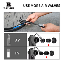 Pompe à air portable BAIMEI pour vélo, mini-pompe manuelle 80-130 PSI, étanche, gonflage rapide
