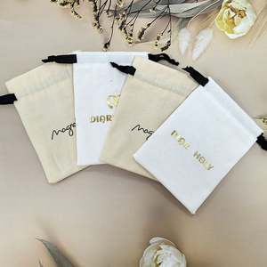 Pochette à bijoux en toile de coton durable, écologique et recyclable, sacs en coton de qualité supérieure - Product Image 4