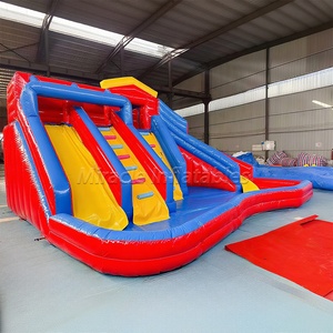 PVC scivoli d'acqua gonfiabili Combo doppia corsia di rimbalzo casa <span class=keywords><strong>castello</strong></span> di salto con piscina per schizzi e pistola a spruzzo per i bambini - Product Image 2
