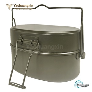 Aluminum Outdoor <b>Camping</b> Cookware Set with Stainless Steel Cover and Handle for Portable Use - Product Image 5