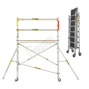 Bouw Mobiele Smalle Rollende Werkplatform Vouwbank Telescopische Steigertorenladder