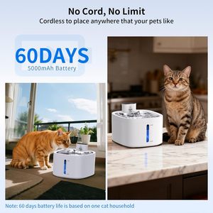 Fontaine à eau automatique pour chat en acier inoxydable avec une capacité de 2,5 L pour un usage domestique, distributeur d'eau pour chats - Product Image 3