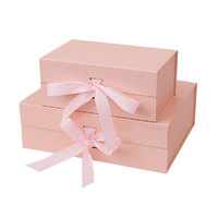 Boîte cadeau pliable magnétique avec ruban noir décoratif, gaufrage et papier artistique, emballage personnalisé avec logo pour cosmétiques, vêtements, cadeaux