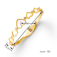 Bracelet coeur de luxe minimaliste hypoallergénique pour femme Bracelets à la mode ton or terni
