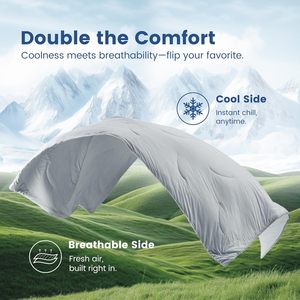 Edredón Refrigerante Tamaño Queen, Mantas Refrigerantes Ligeras Reversibles para Personas que Sienten Calor al Dormir <span class=keywords><strong>y</strong></span> Sudores Nocturnos, Gris Frío, Queen - Product Image 5