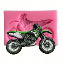 Moule en silicone rectangulaire 3D classique et populaire pour décoration de gâteaux et fondants, motif moto de course tout-terrain de dessin animé, prix usine