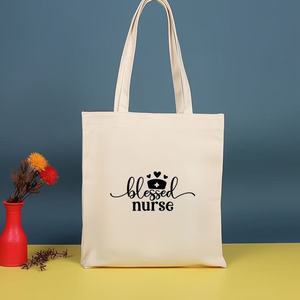 Sac à bandoulière en toile pour femme avec imprimé lettre infirmière, fermeture éclair, sac fourre-tout écologique décontracté, sac à main mignon, grande capacité, sac de shopping graphique - Product Image 3