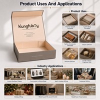 Boîte cadeau pliable en carton rigide texturé taupe avec fermeture magnétique pour ensembles de vêtements et produits de beauté, personnalisable avec logo, pour commandes en gros