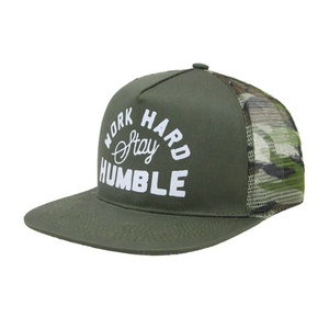 Tùy chỉnh lưới Mũ ngụy trang Mũ vành phẳng Snapback cap - Product Image 1