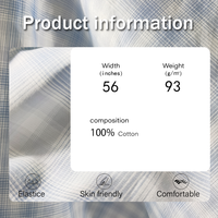 Prix bas léger doux 93GSM 100% coton tissu solide vérifier Patten tissus tissé sergé tissu Textile pour T-shirt vêtement