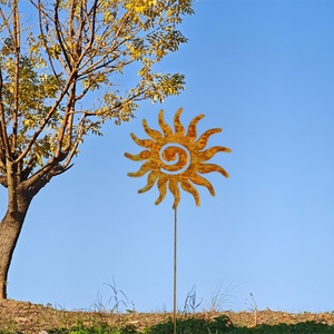 Décoration rustique personnalisée en acier inoxydable pour jardin paysager, avec panneaux rectangulaires à motifs de fleurs d'automne, pour la maison et les animaux de compagnie - Product Image 3