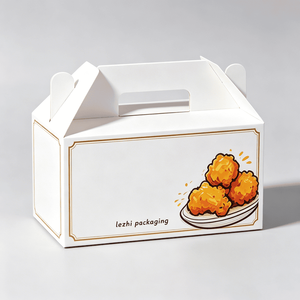 Caja de Embalaje Personalizada para Comida para Llevar, Caja de Papel para Papas Fritas, Hamburguesas y Comida Rápida, Caja para Pollo Frito con Asas - Product Image 5