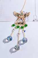 Lustre suspendu en cristal blanc avec design de fleur prismatique arc-en-ciel