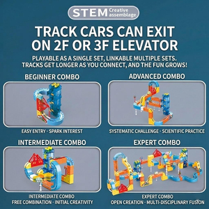 <span class=keywords><strong>Tren</strong></span> de juguete para niños con tipo C, elevador mecánico, deslizamiento suave antigravedad, sistema de pista de construcción 3D con bloqueo giratorio, juguetes de pista magnética para coches - Product Image 5