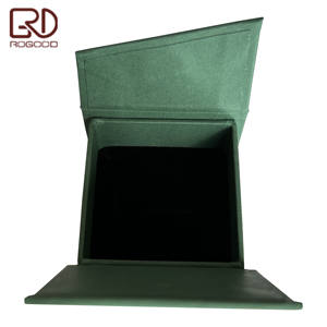 صندوق مجوهرات أنيق من ROGOOD بإغلاق مغناطيسي أخضر، صندوق صلب من الورق المقوى الرمادي للقلادات والأقراط والخواتم، صندوق تغليف أنيق P1752 - Product Image 4