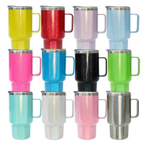 Mini-gobelet holographique brillant de 3 oz avec poignée, verres à shot isolés à double paroi pour sublimation et gravure laser - Product Image 2