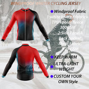 HIRBGOD Ropa impermeable de lluvia de manga larga para hombre Mantener el calor en invierno Fleece Ciclismo Jersey Chaqueta a prueba de viento <span class=keywords><strong>Maje</strong></span> Camisa de lana - Product Image 5