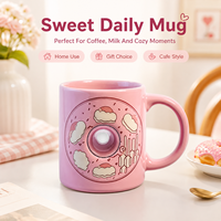 Mug à café en céramique avec trou, délicieux glaçage rose, tasses en céramique avec trou, personnalisation