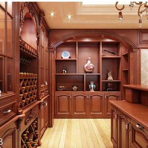 Cabinet à vin de luxe sur mesure, design d'escalier d'angle, en bois, pour l'affichage et le rangement du vin - Product Image 5