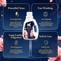 Détergent à lessive liquide en bouteille de qualité supérieure, multi-couleurs, ingrédients hautement actifs, savon liquide pour le linge avec parfum fruité naturel