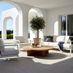 Ensemble de meubles de jardin modernes en bois pour l'extérieur, canapé, chaise et table rembourrés pour salon, cour, villa, bord de piscine - Product Image 2