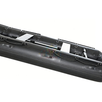 Bateau de pêche gonflable rigide pliable vert extérieur avec noir, yacht en PVC, capacité de 6 personnes, bateau gonflable écologique en Hypalon