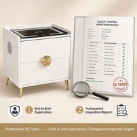 Table de chevet intelligente moderne avec chargeur sans fil, haut-parleur Bluetooth, lumière LED, commande tactile, avec tiroir pour chambre à coucher