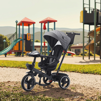 Tricycle pliant pour enfants bébé 3 roues avec poignée détachable 7 pouces 1 tricycle pour enfants poussette marcheur