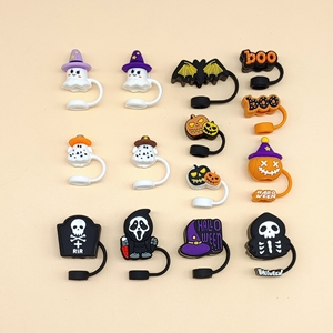 Accesorios personalizados al por mayor de silicona 10mm 2d tapa de paja Toppers de paja de Halloween para Stanley Cup - Product Image 2