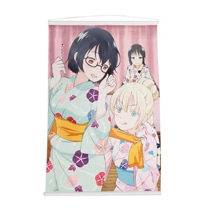 Customized Size Wall Scroll Wooden Scroll Hanging Indoor Outdoor Orna Anime Banner Anime Hanging Poster
