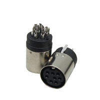 MINI conector Din Circular, 4, 6, 8, 9 pines, hembra, cable de soldadura, negro, redondo, hembra, conector Din, KMDLAX, 4P, 6P, 8P, 9P