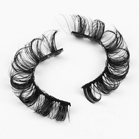 Faux cils en bande, volume russe D-curl, 3D, en vison, effet œil de chat, naturels, en grappe, marque privée