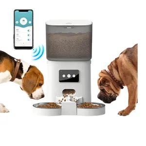 工厂供应6L自动喂猫器应用控制无线支持智能猫粮分配器，带定时器设置自动喂狗器
